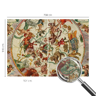 Modern wall mural for bedroom featuring star compositions