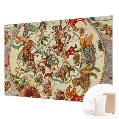 Modern wall mural for bedroom featuring star compositions