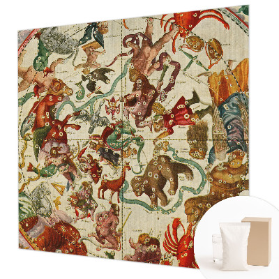Modern wall mural for bedroom featuring star compositions