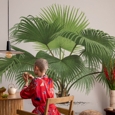 Modern wall mural with an exotic palm tree design for the living room