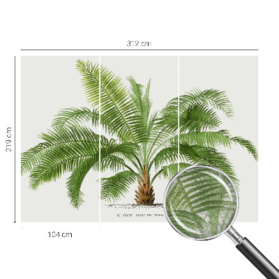 High quality wall mural wallpaper with a shiny palm tree design