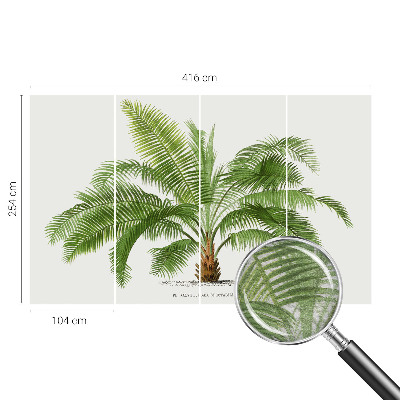 High quality wall mural wallpaper with a shiny palm tree design