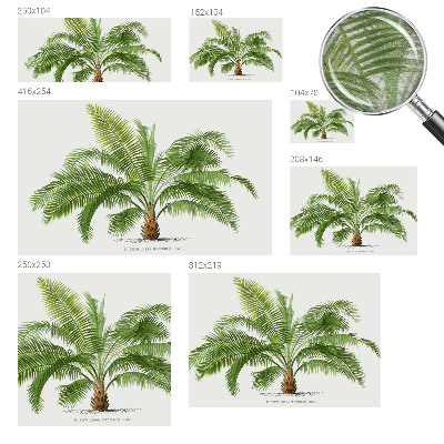 High quality wall mural wallpaper with a shiny palm tree design