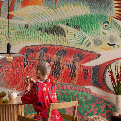 Premium wall mural for bedroom with an exotic fish design