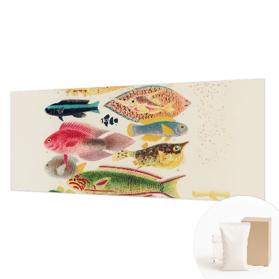Decorative wall mural for living room with a colorful fish design