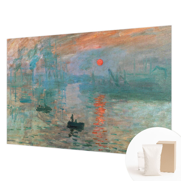 Non-woven wall mural with a port landscape motif