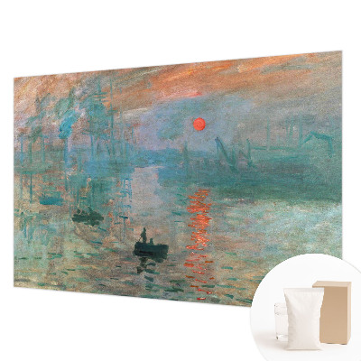 Non-woven wall mural with a port landscape motif