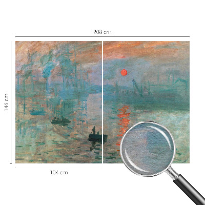 Non-woven wall mural with a port landscape motif