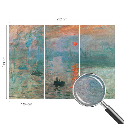 Non-woven wall mural with a port landscape motif