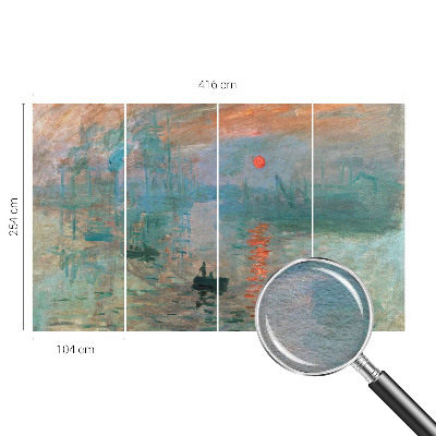 Non-woven wall mural with a port landscape motif