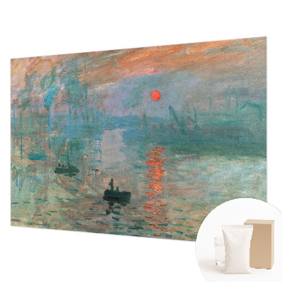 Non-woven wall mural with a port landscape motif