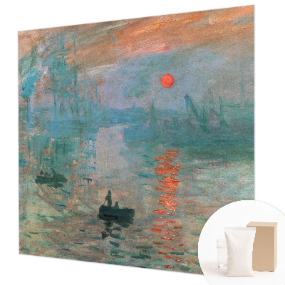 Non-woven wall mural with a port landscape motif