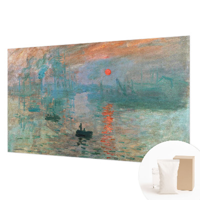Non-woven wall mural with a port landscape motif