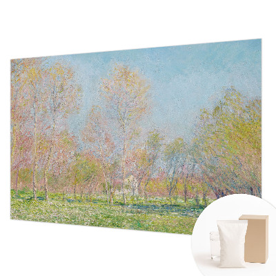 Non-woven photo wallpaper with a spring park motif