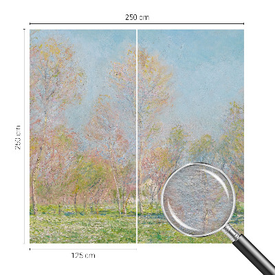 Non-woven photo wallpaper with a spring park motif