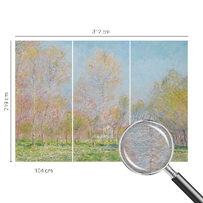 Non-woven photo wallpaper with a spring park motif