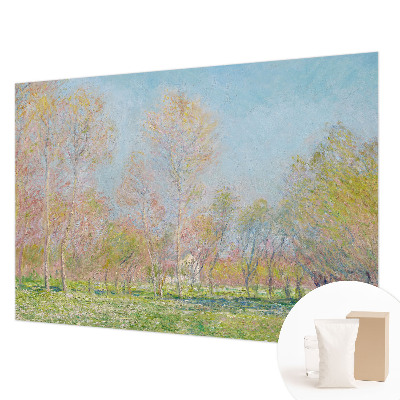 Non-woven photo wallpaper with a spring park motif