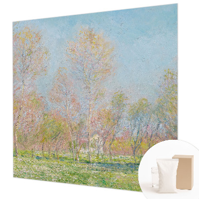 Non-woven photo wallpaper with a spring park motif