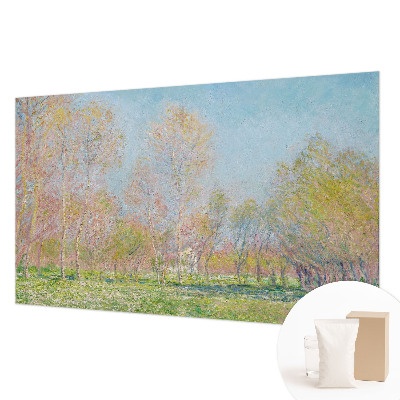 Non-woven photo wallpaper with a spring park motif