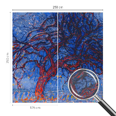 Photo wall mural with a flame tree design