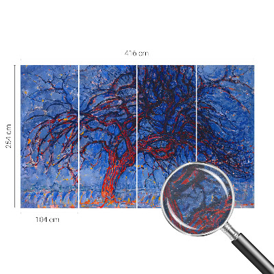 Photo wall mural with a flame tree design