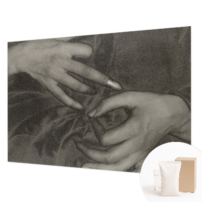 Wall mural featuring a hands motif
