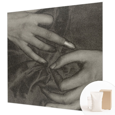 Wall mural featuring a hands motif