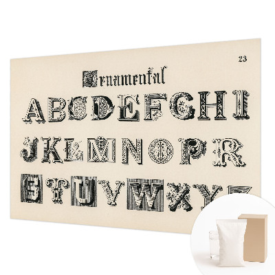 Wall mural for living room featuring decorative letters