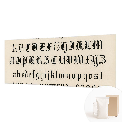 Wallpaper mural for living room with a Gothic letter motif