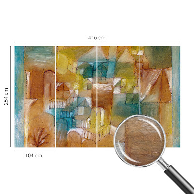 Bedroom wall mural wallpaper with a geometric structures design