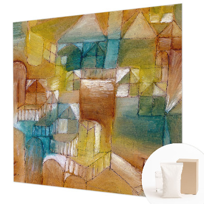 Bedroom wall mural wallpaper with a geometric structures design