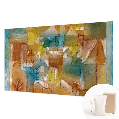 Bedroom wall mural wallpaper with a geometric structures design
