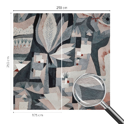 Large wall mural with an abstract nature motif