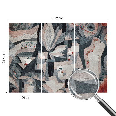 Large wall mural with an abstract nature motif