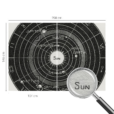 Large wallpaper mural with a cosmic diagram design