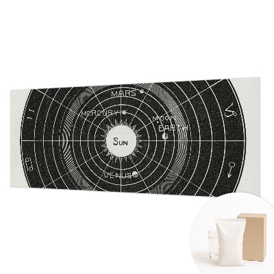 Large wallpaper mural with a cosmic diagram design