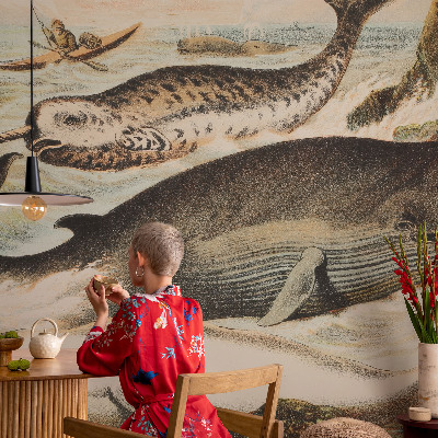 Custom size wall mural featuring sea giants