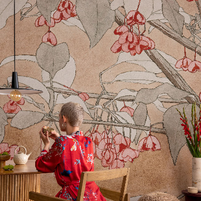 Large wall mural wallpaper with a floral harmony design