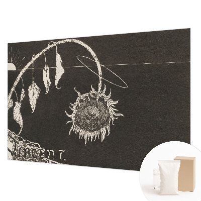 High quality photo wallpaper with a nostalgic sunflower motif