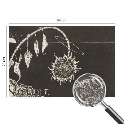 High quality photo wallpaper with a nostalgic sunflower motif