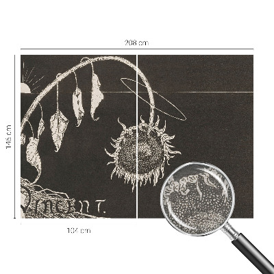 High quality photo wallpaper with a nostalgic sunflower motif