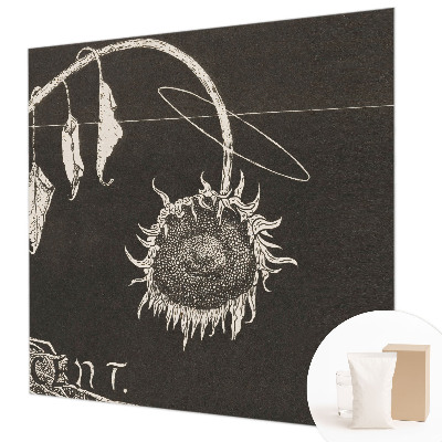 High quality photo wallpaper with a nostalgic sunflower motif
