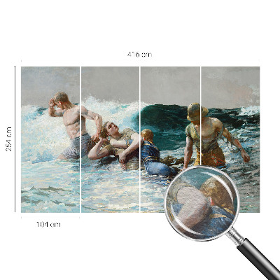 High quality wall mural wallpaper featuring a naval combat scene