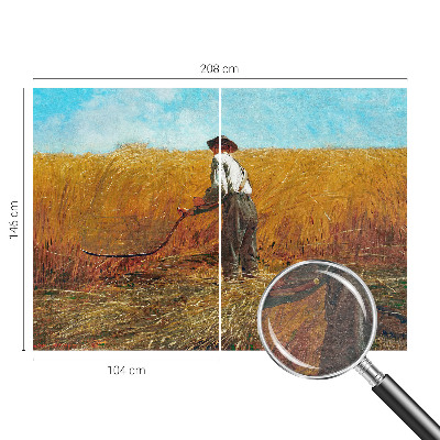 Premium photo wallpaper with a harvest scene bathed in sunlight