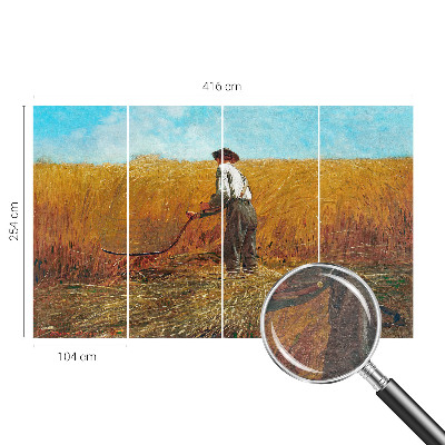 Premium photo wallpaper with a harvest scene bathed in sunlight