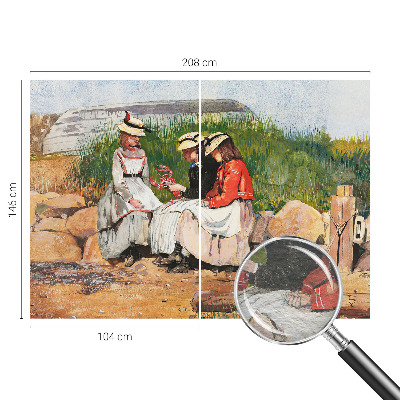 Non-woven wall mural with a summer vacation motif