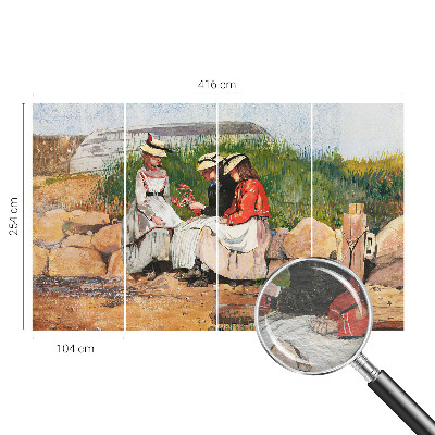 Non-woven wall mural with a summer vacation motif