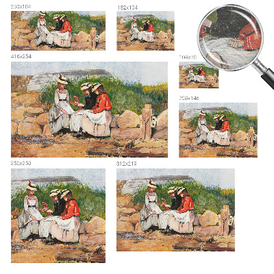 Non-woven wall mural with a summer vacation motif