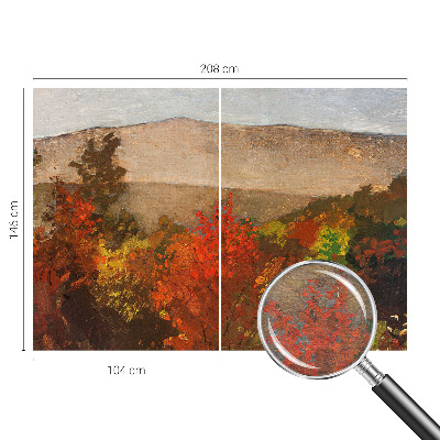 Decorative wall mural for living room with an autumn panorama design