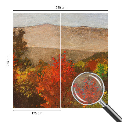 Decorative wall mural for living room with an autumn panorama design